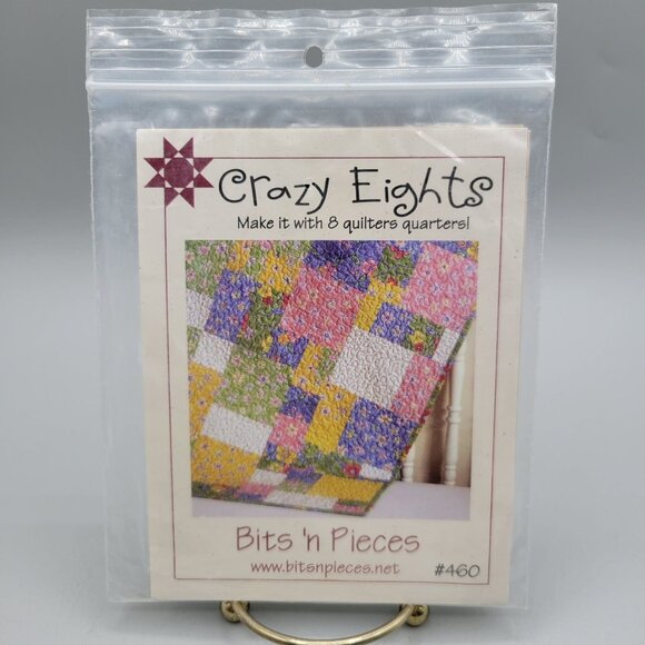 Crazy Eights Quilt Pattern Quilt Quarters Method By Bits N Pieces 38 X 45 - Picture 1 of 3